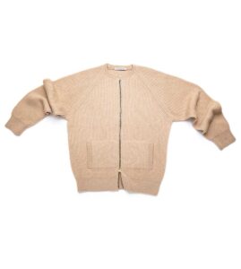 Camel Hair English Rib Bomber Jacket - Image 3