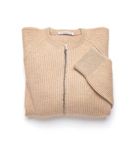 Camel Hair English Rib Bomber Jacket - Image 2