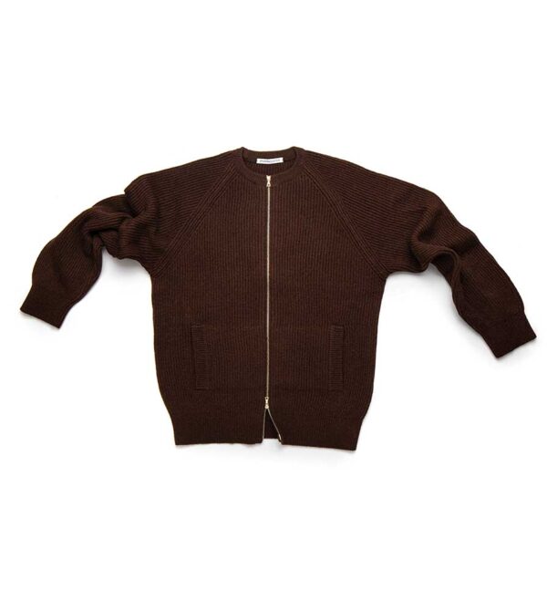 Camel Hair English Rib Bomber Jacket