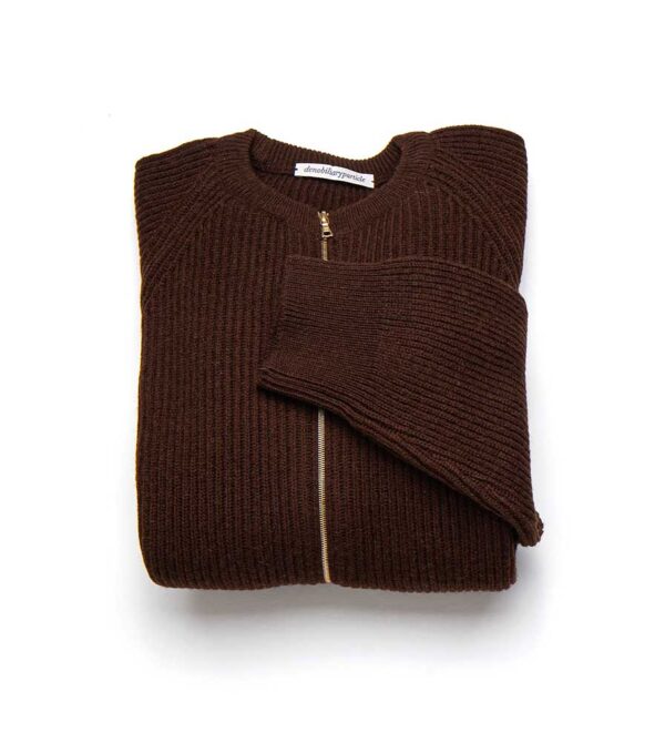 Camel Hair English Rib Bomber Jacket