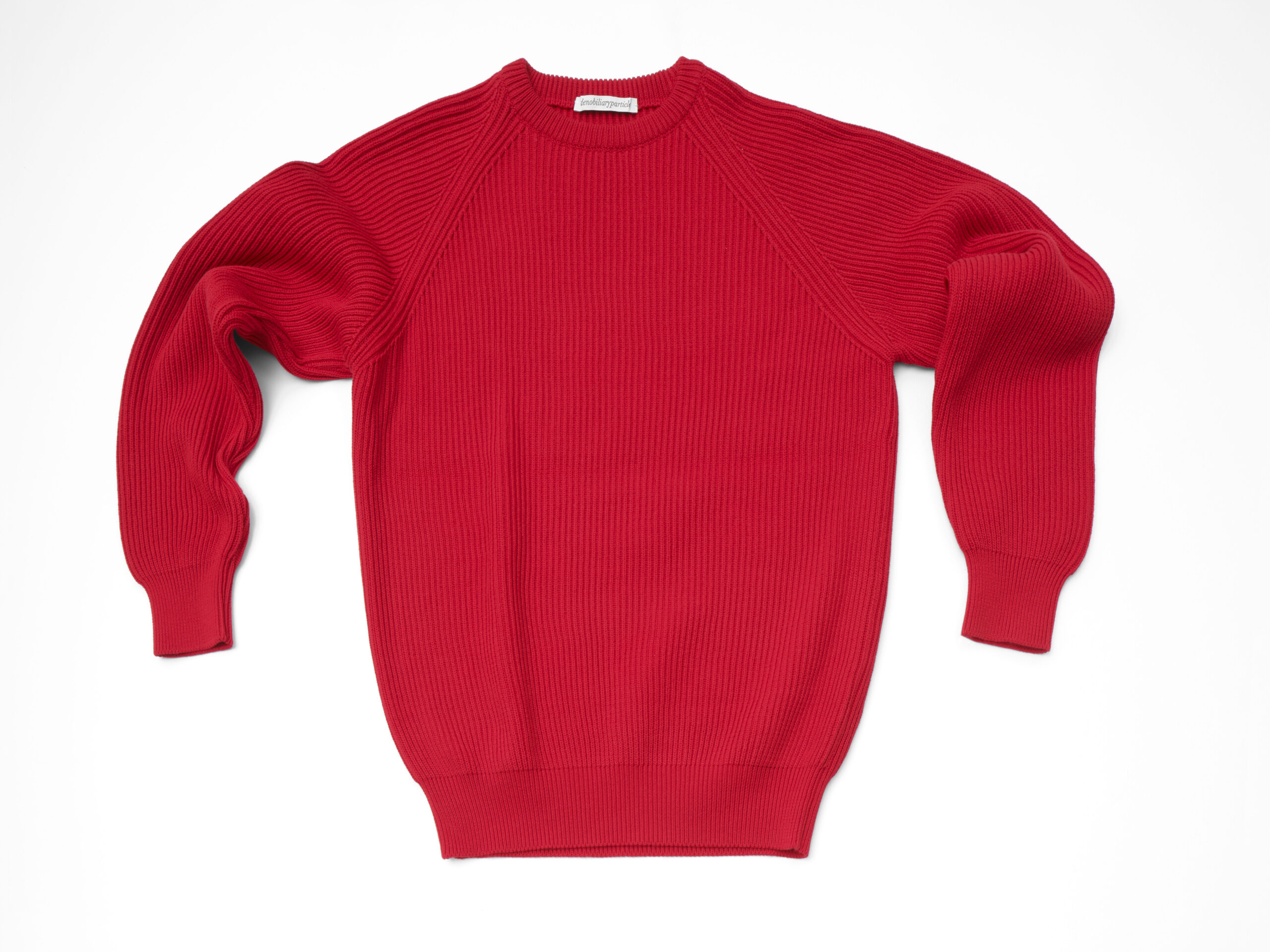 Cotton English Rib Roundneck Rosso - Image 3