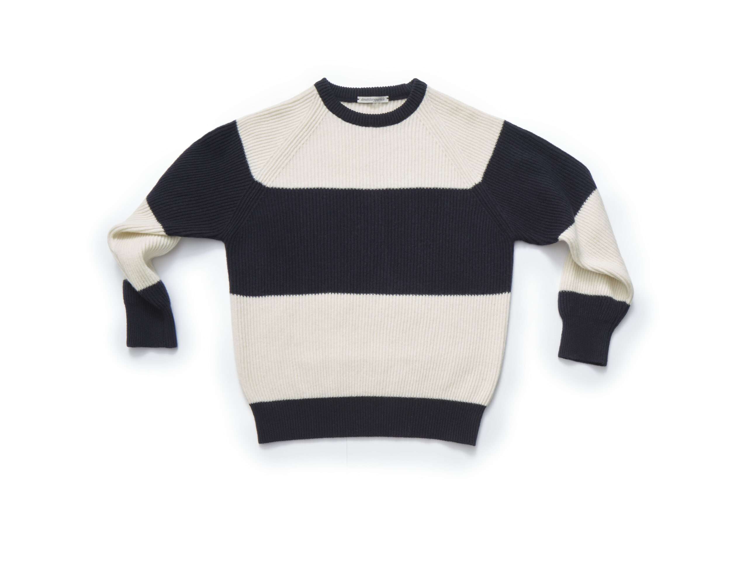 white and blue pure super Geelong lambswool pullover made in italy with ...