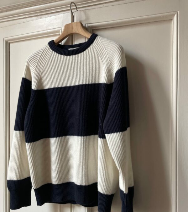 super geelong lambswool stripes roundneck