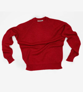 Lurex English rib Roundneck Rosso