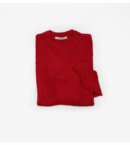 Lurex English rib Roundneck Rosso - Image 2