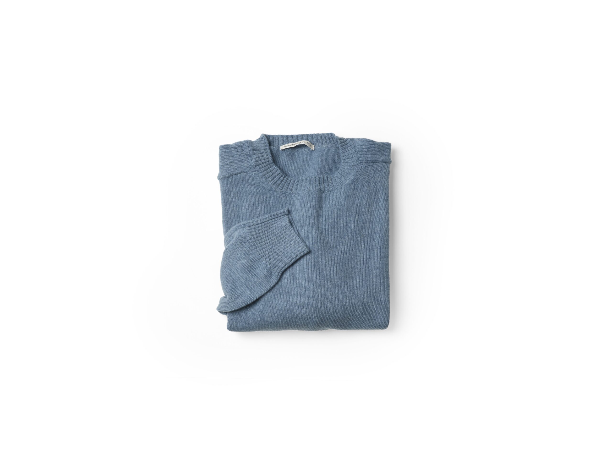 super geelong lambs wool jersey roundneck single strand set-in sleeve steel blue - Image 3