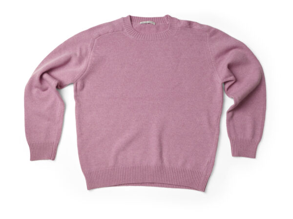 super geelong lambs wool jersey roundneck single strand set-in sleeve tearose