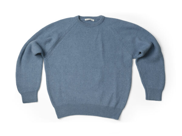 super geelong lambswool roundneck steel blue