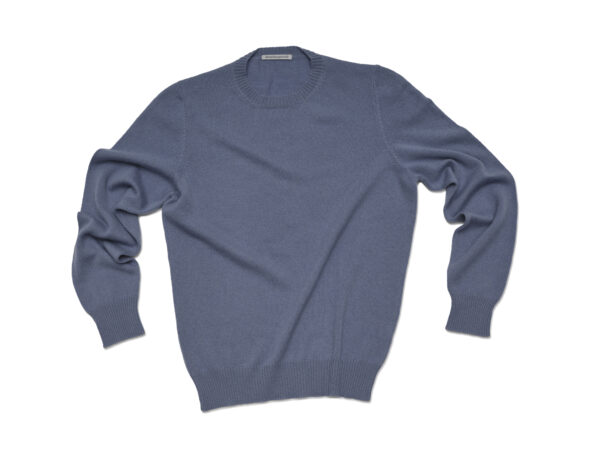 cashmere stocking stitch roundneck single strand set-in sleeve multicolor
