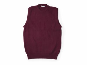 Super Geelong Lambswool English Rib Gilet Damson
