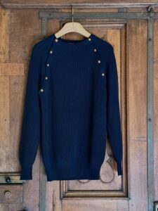 Cotton English Rib Roundneck Marinere Blue